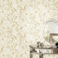Leaf Impression Wallpaper in Gold/Beige