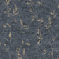 Leaf Impression Wallpaper in Blue/Bronze