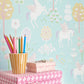 True Unicorns Turquoise Wallpaper by Majvillan