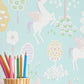 True Unicorns Turquoise Wallpaper by Majvillan