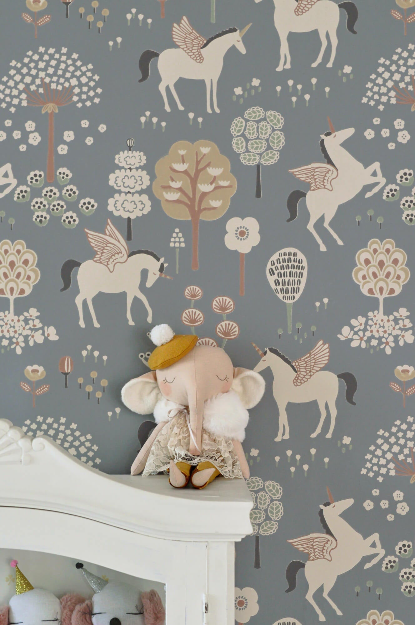 True Unicorns Evening Blue Wallpaper by Majvillan