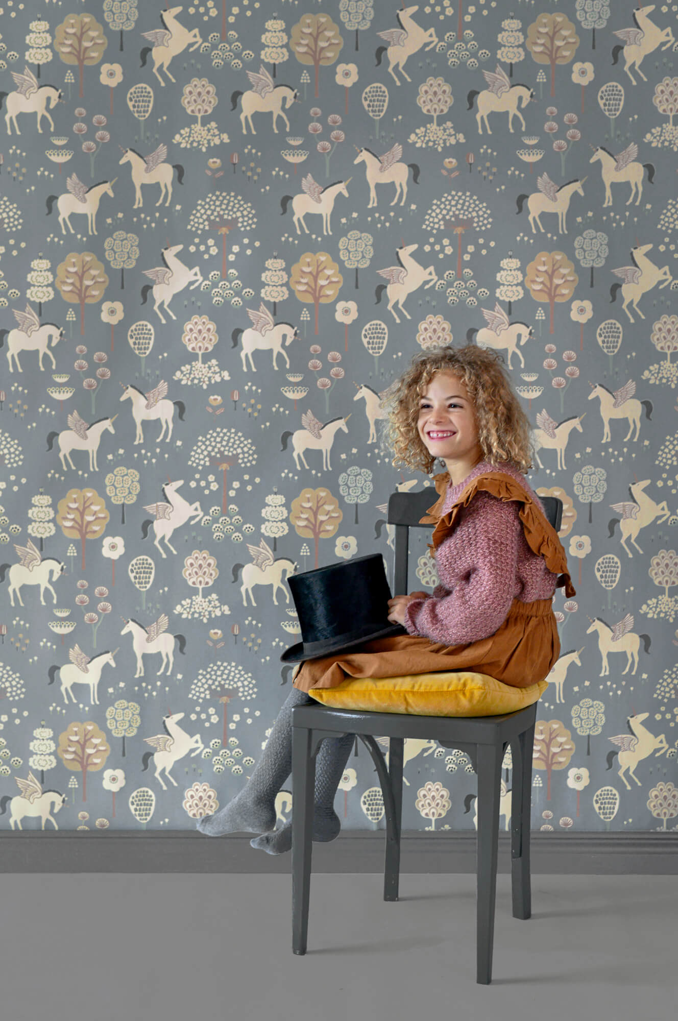 True Unicorns Evening Blue Wallpaper by Majvillan