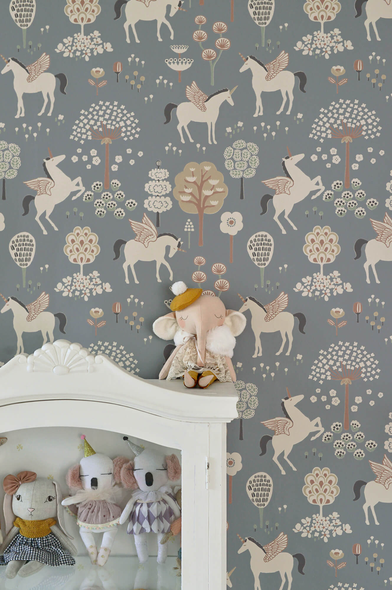 True Unicorns Evening Blue Wallpaper by Majvillan