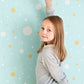Confetti Turquoise Wallpaper by Majvillan