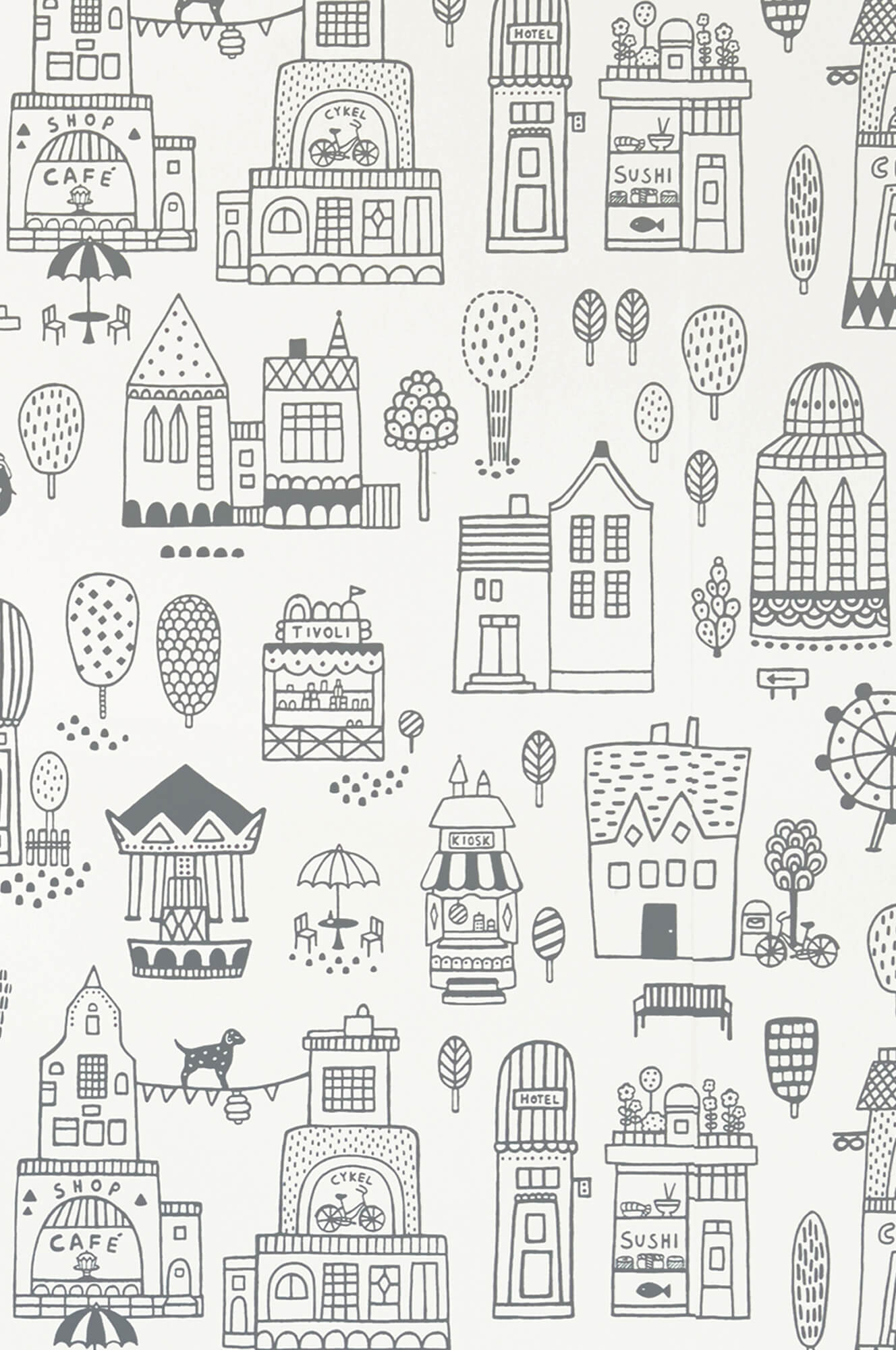 sample little town black wallpaper by majvillan 2