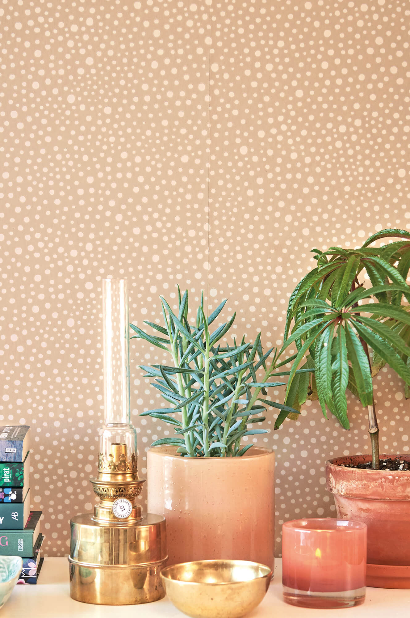 Dots Wallpaper in Teddy Brown