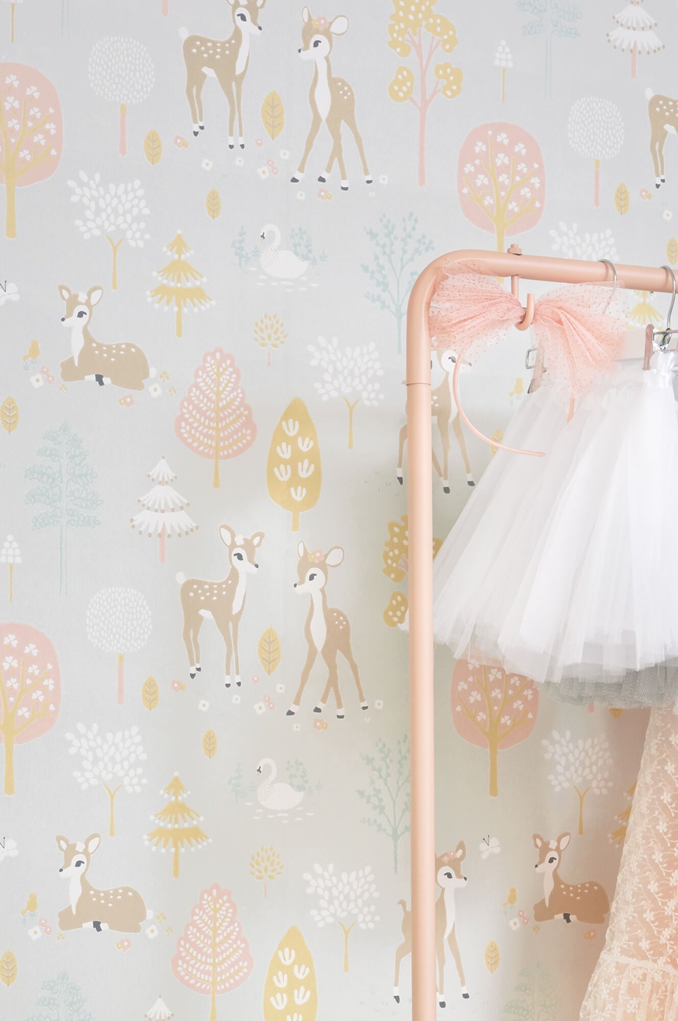 Golden Woods Soft Grey Wallpaper by Majvillan