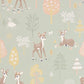 Golden Woods Dusty Green Wallpaper by Majvillan