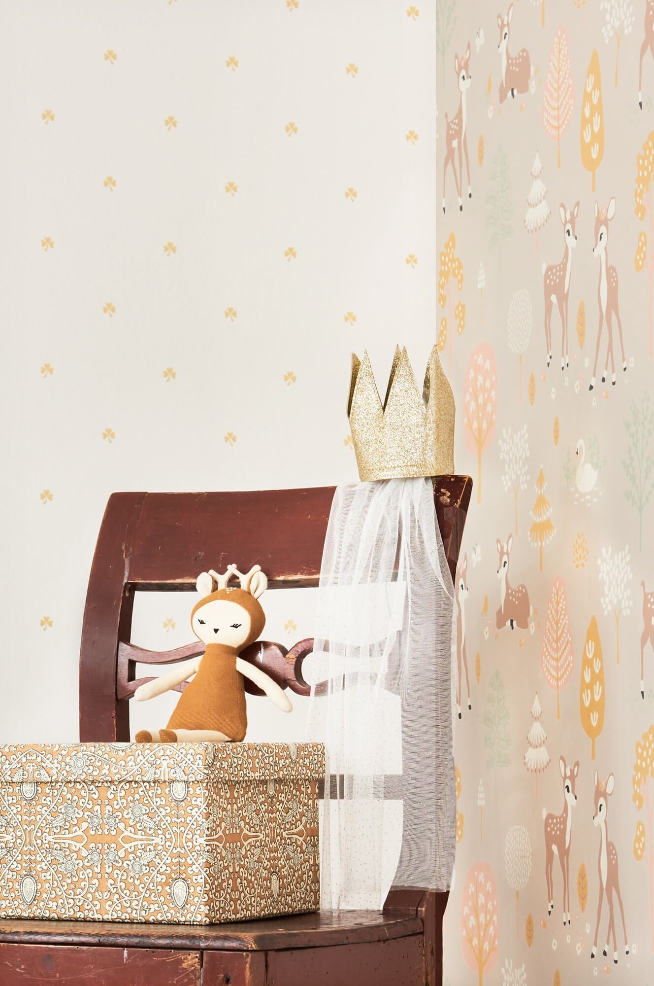 Golden Woods Dusty Lilac Wallpaper by Majvillan