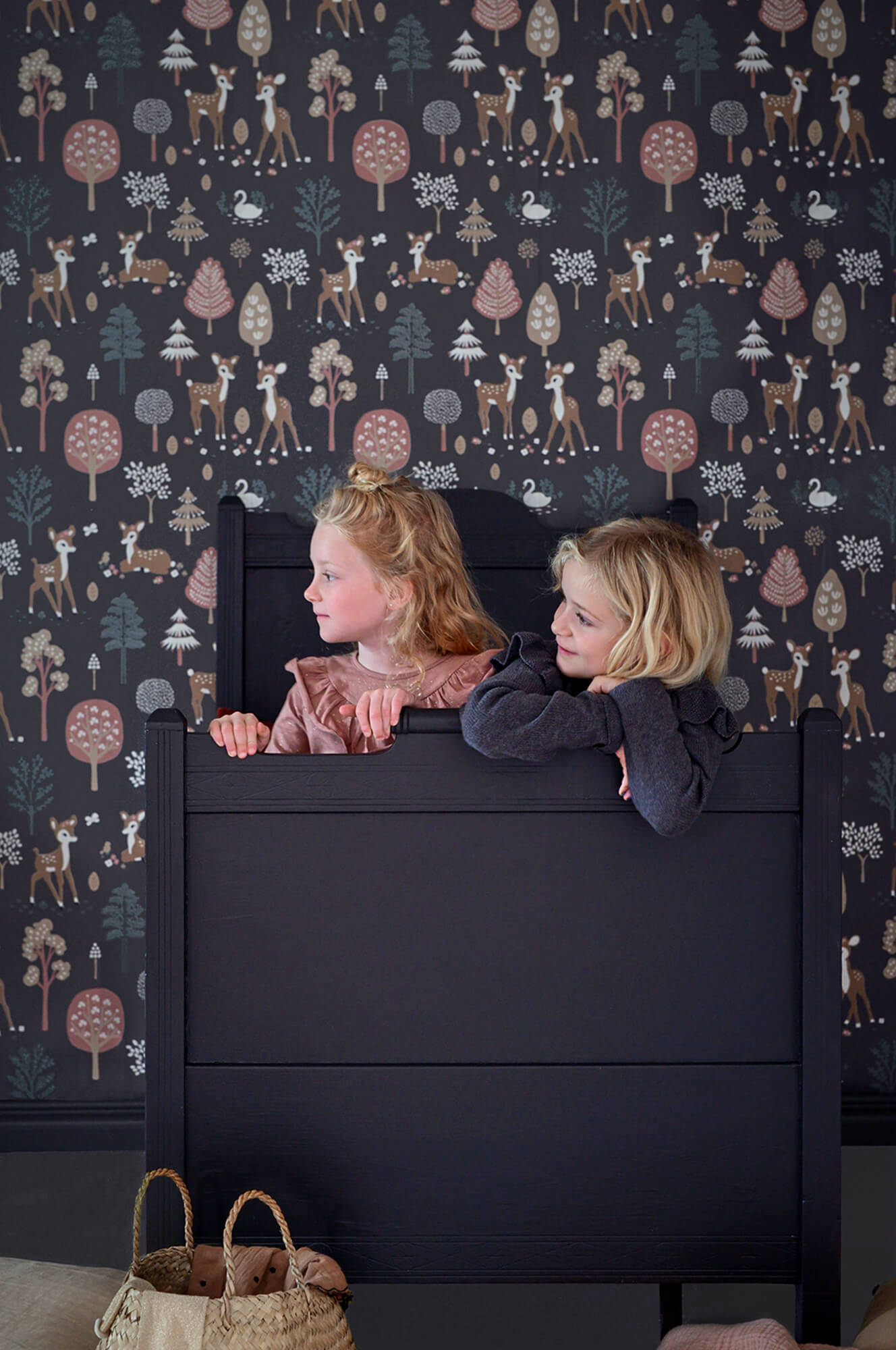 Golden Woods Deep Grey Wallpaper by Majvillan