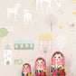 My Farm Soft Pink Wallpaper by Majvillan