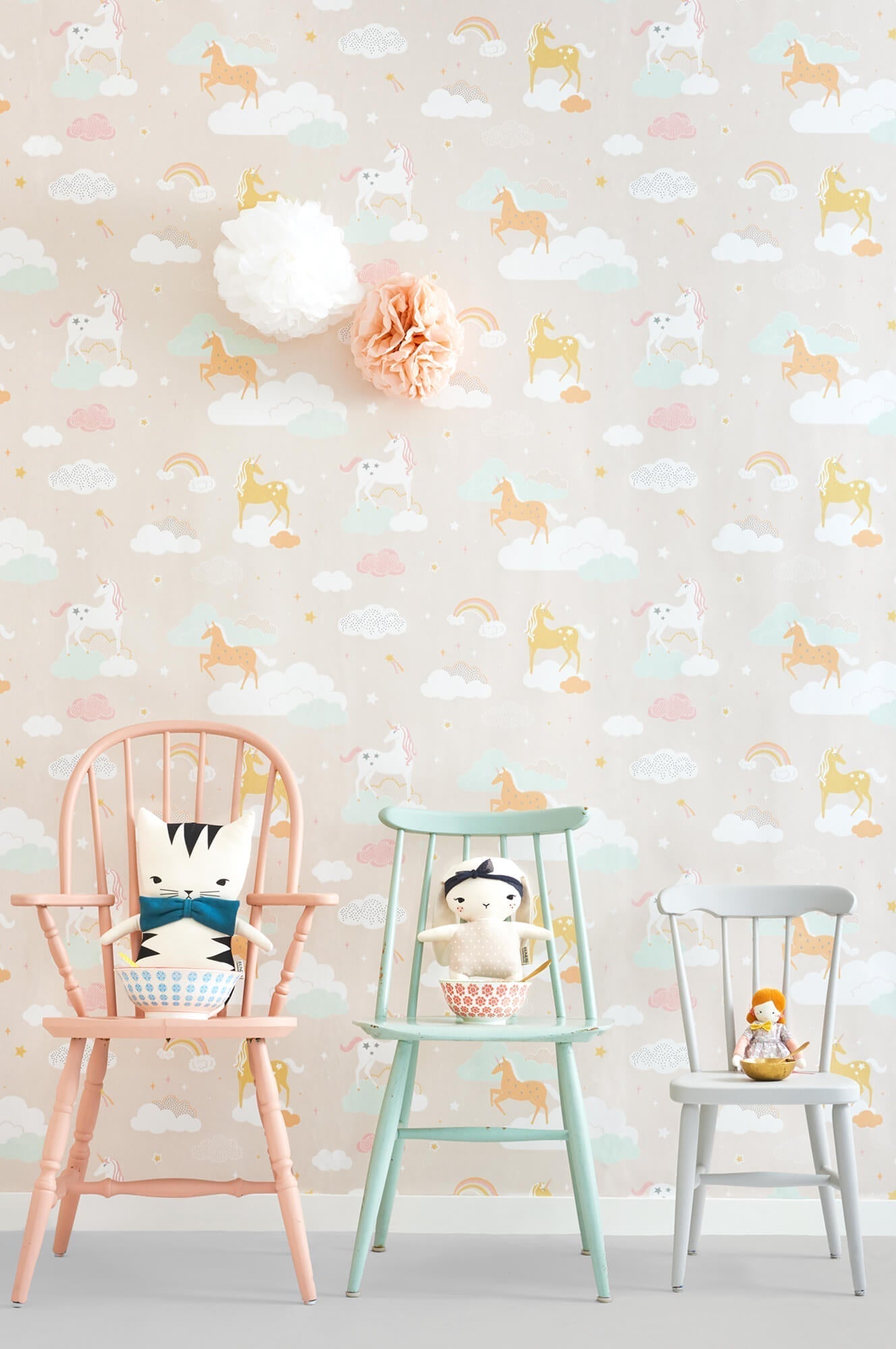 Rainbow Treasures Lovely Pastel Pink Wallpaper by Majvillan