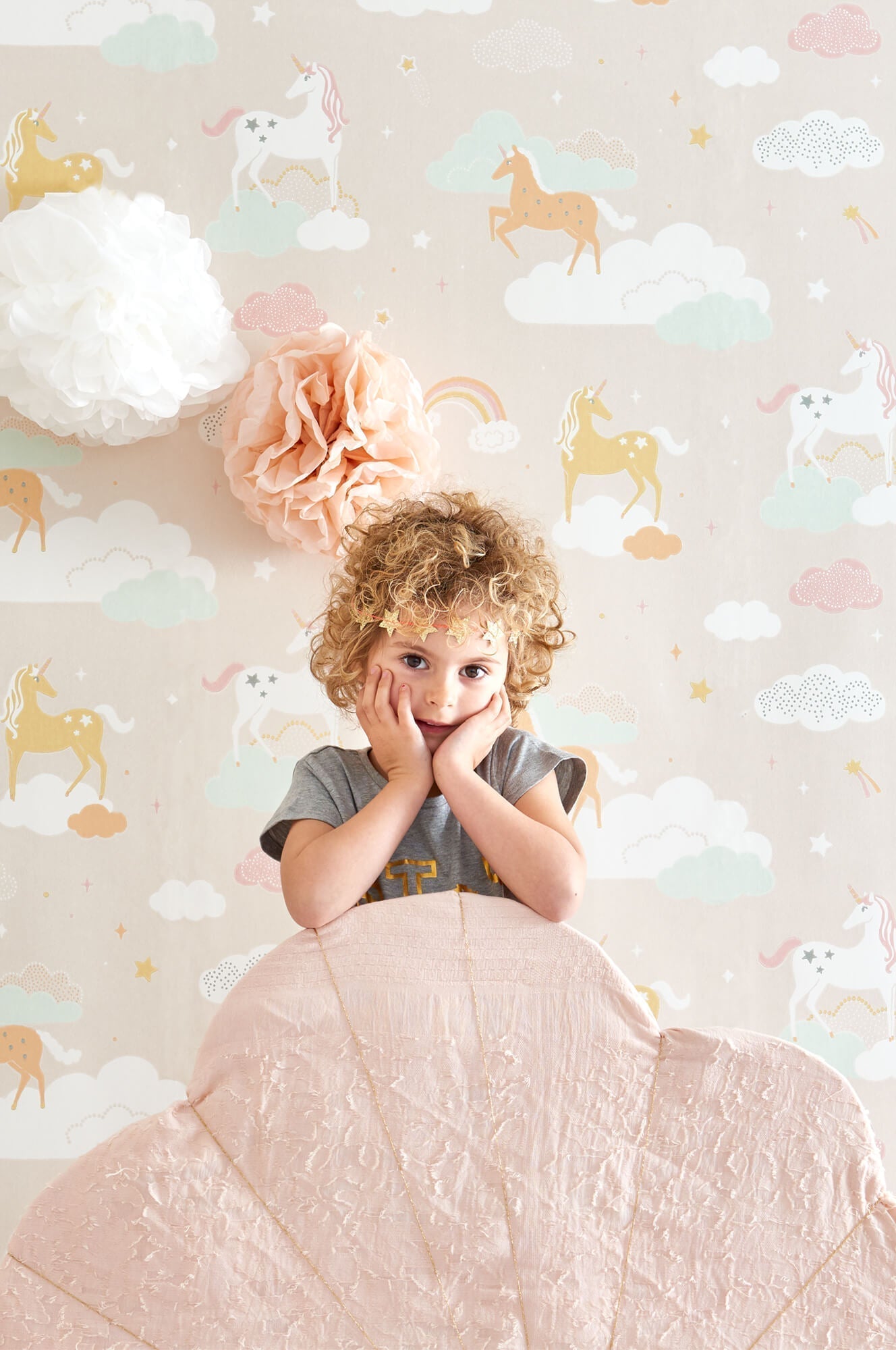 Rainbow Treasures Lovely Pastel Pink Wallpaper by Majvillan
