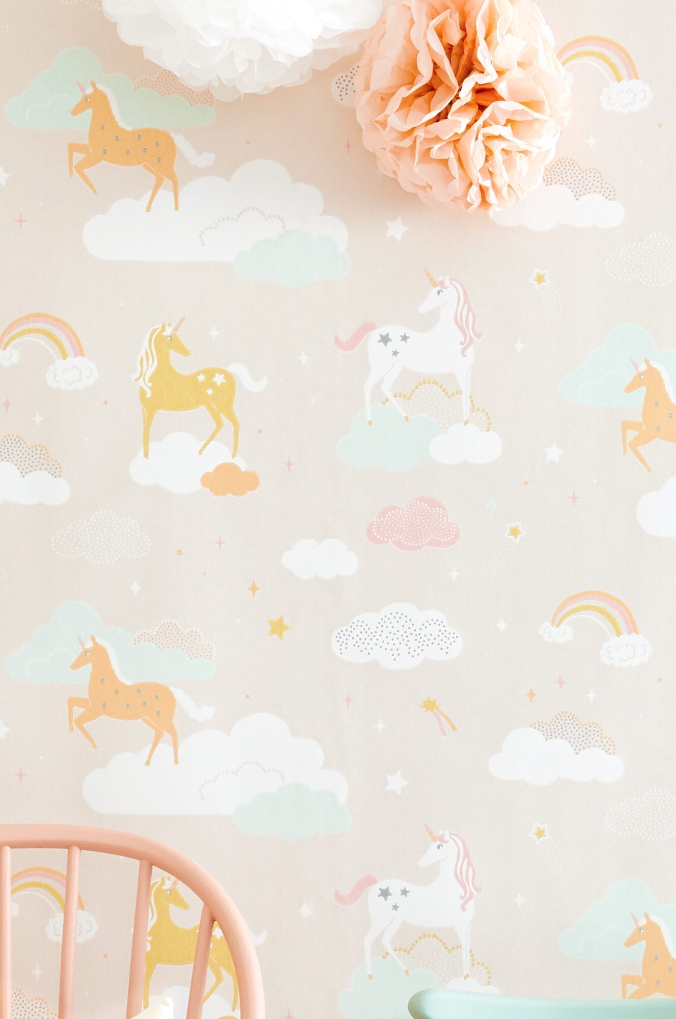 Rainbow Treasures Lovely Pastel Pink Wallpaper by Majvillan