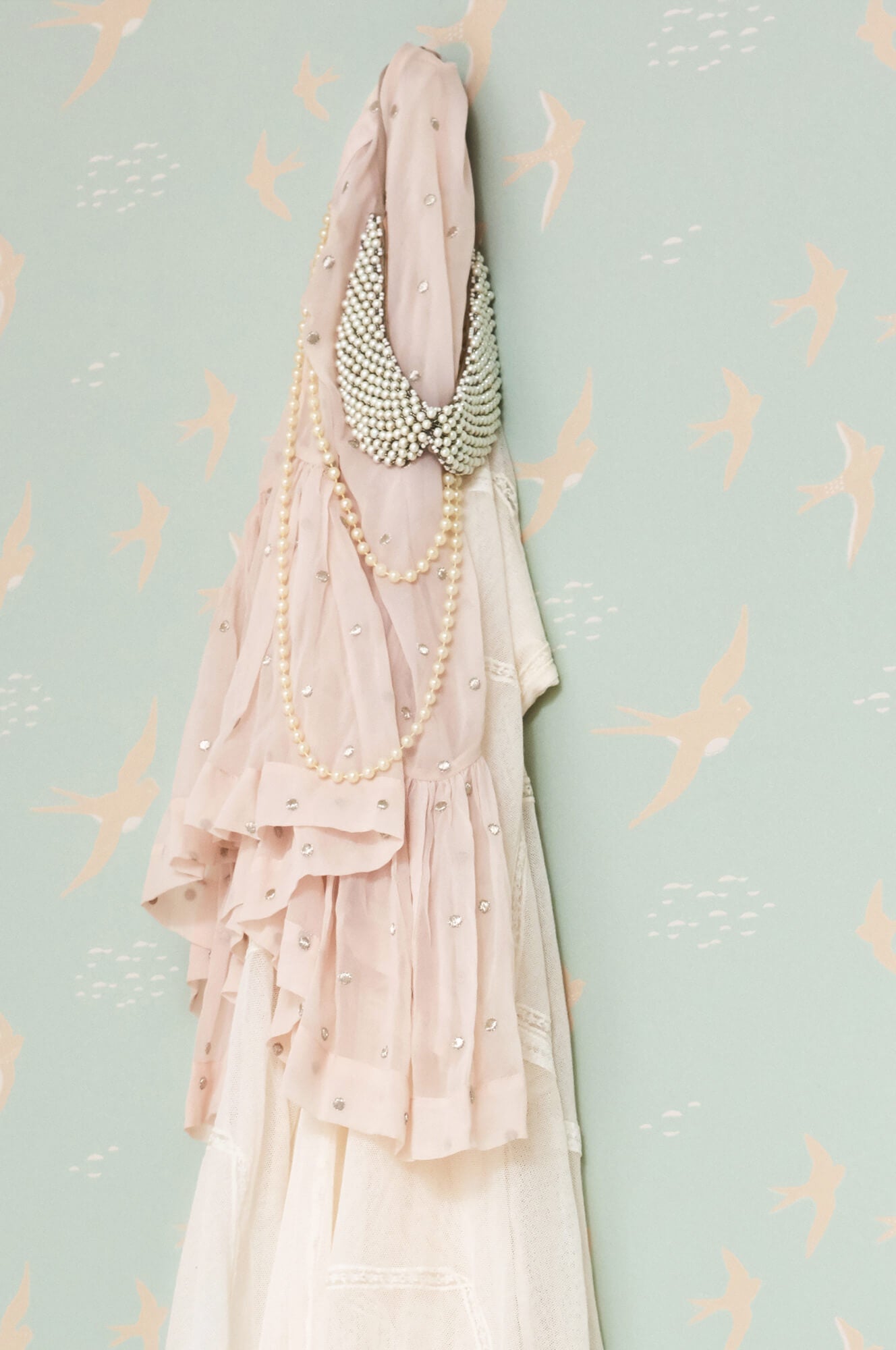 Follow The Wind Dusty Turquoise Wallpaper by Majvillan
