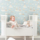 Above The Clouds Soft Blue Wallpaper by Majvillan