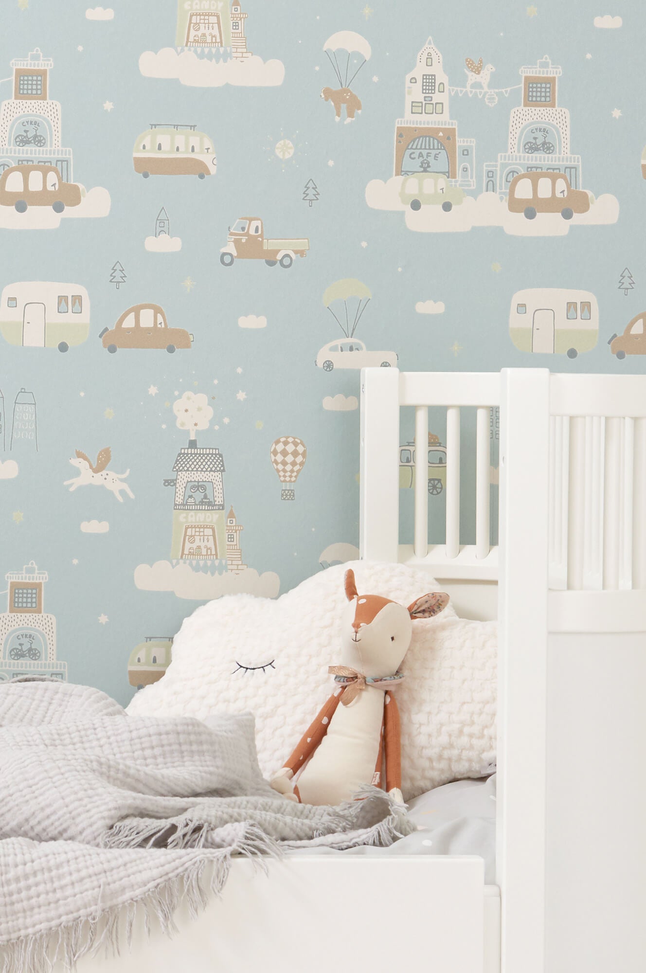 Above The Clouds Soft Blue Wallpaper by Majvillan