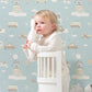 Above The Clouds Soft Blue Wallpaper by Majvillan