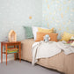 Dreamy Clouds Dusty Blue Wallpaper by Majvillan