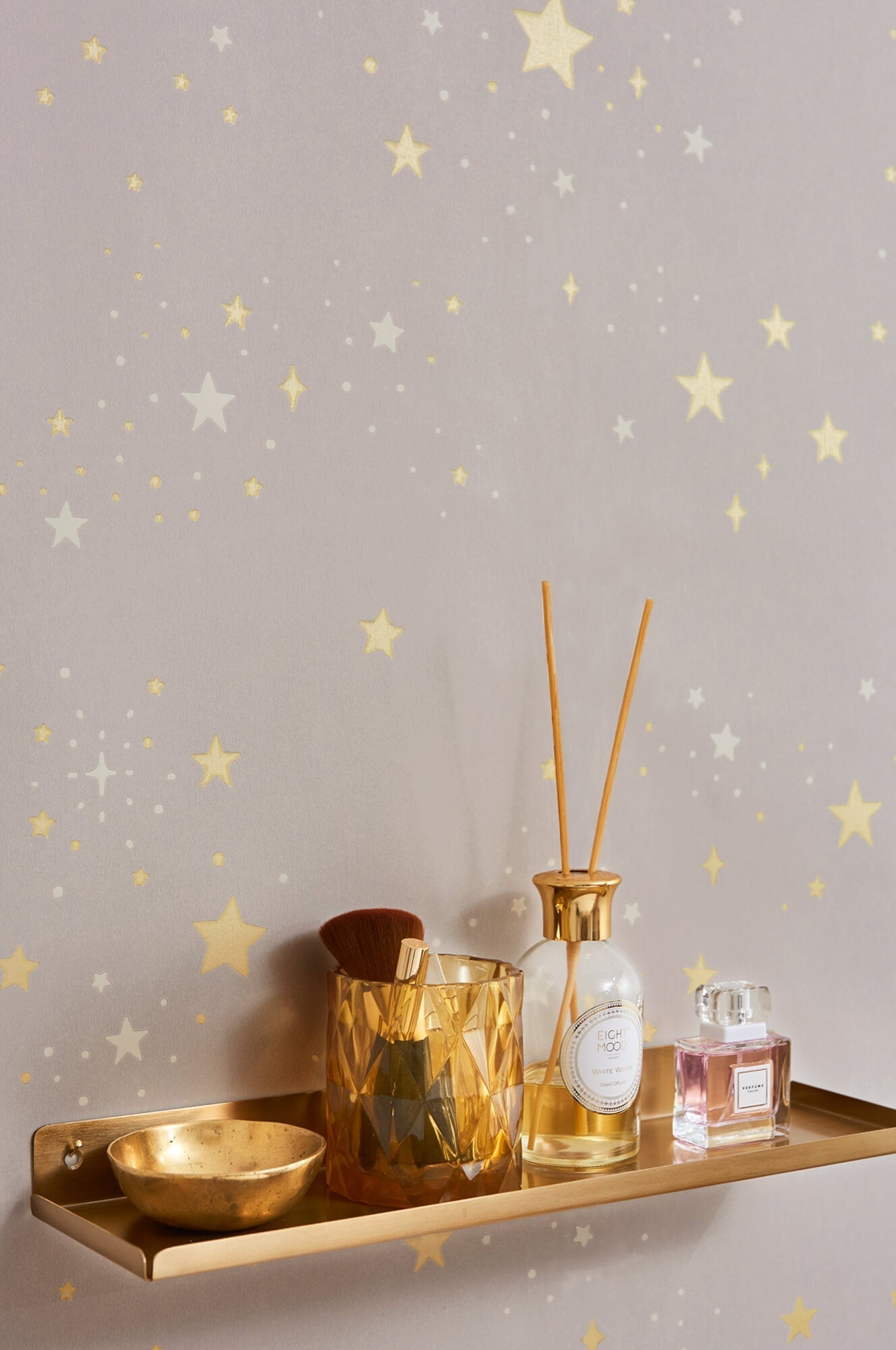 Twinkle Dusty Lilac Wallpaper by Majvillan