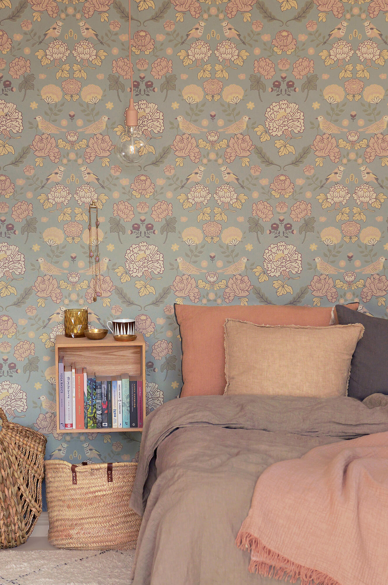 June Sage Green Wallpaper by Majvillan