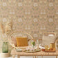 June Honey Beige Wallpaper by Majvillan