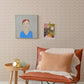 Drop Curtain Greige Wallpaper by Majvillan