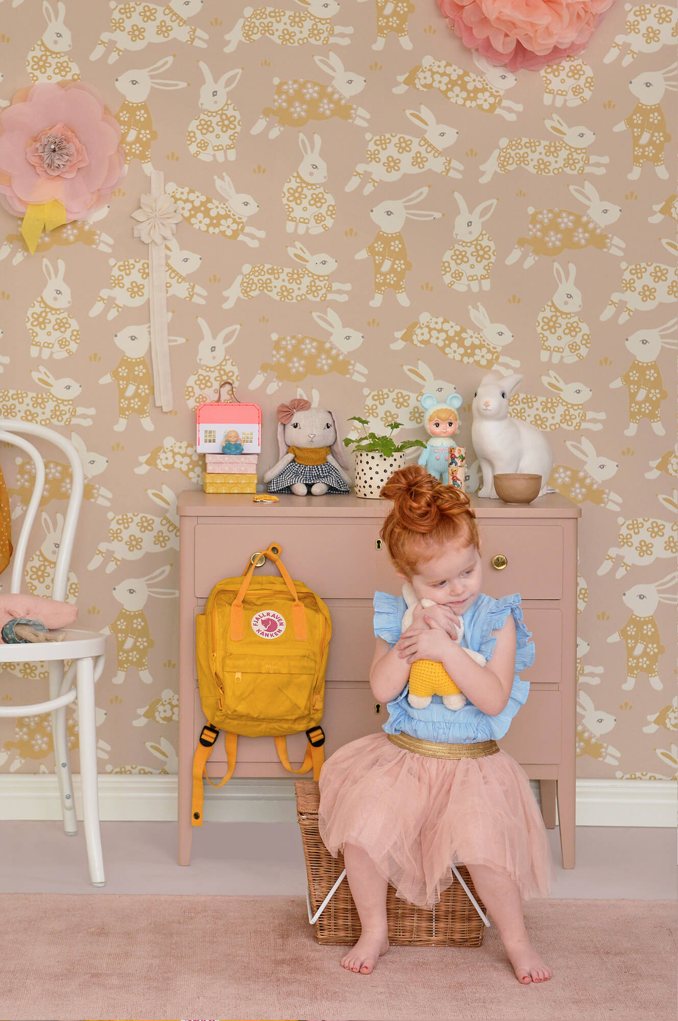 Garden Party Dusty Blush Pink Wallpaper by Majvillan