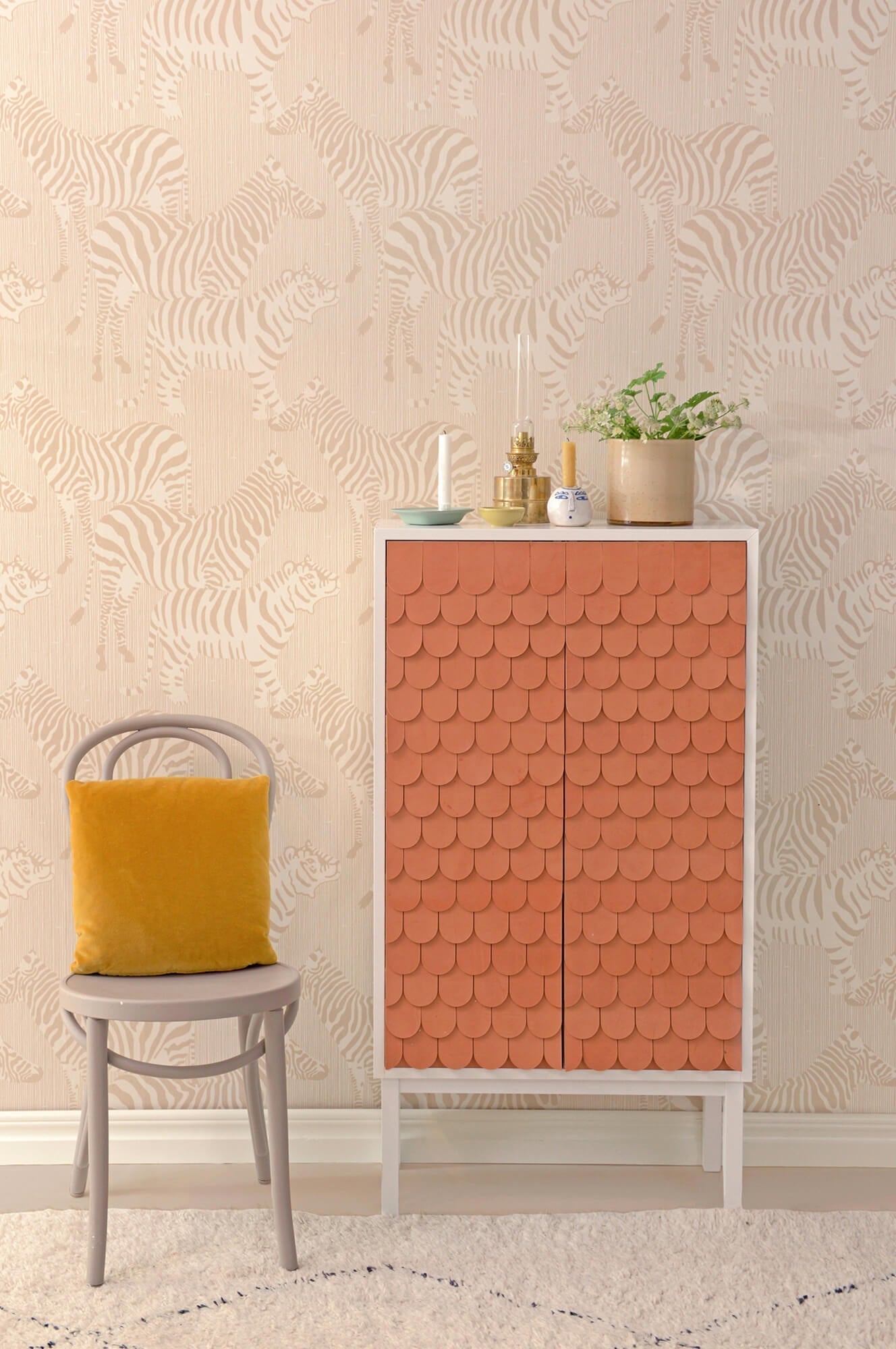 Safari Stripes Dusty Beige Wallpaper by Majvillan