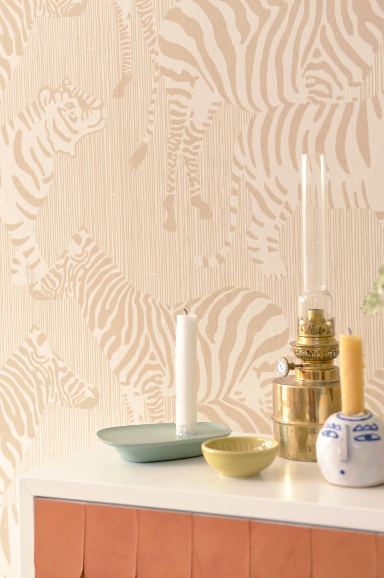 Safari Stripes Dusty Beige Wallpaper by Majvillan