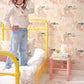 Lama Village Light Sunny Pink Wallpaper by Majvillan
