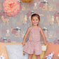 Lama Village Evening Lilac Wallpaper by Majvillan