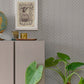 Herringbone Greige Blue Wallpaper by Majvillan
