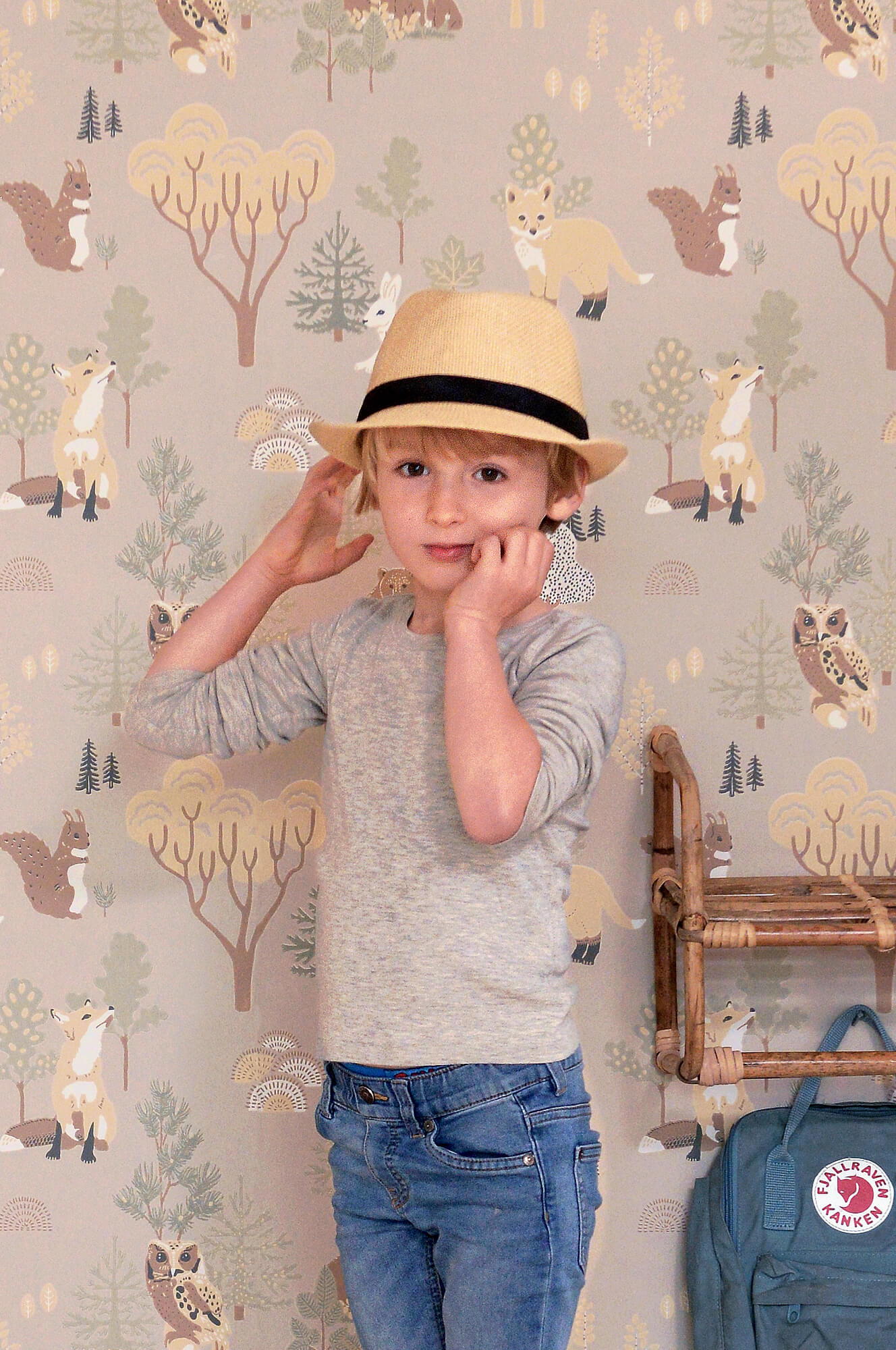 Deep Forest Soft Beige Wallpaper by Majvillan
