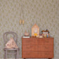 Oak Greige Blue Wallpaper by Majvillan