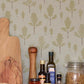 Oak Greige Blue Wallpaper by Majvillan