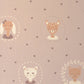 Hearts Dusty Warm Lilac Wallpaper by Majvillan