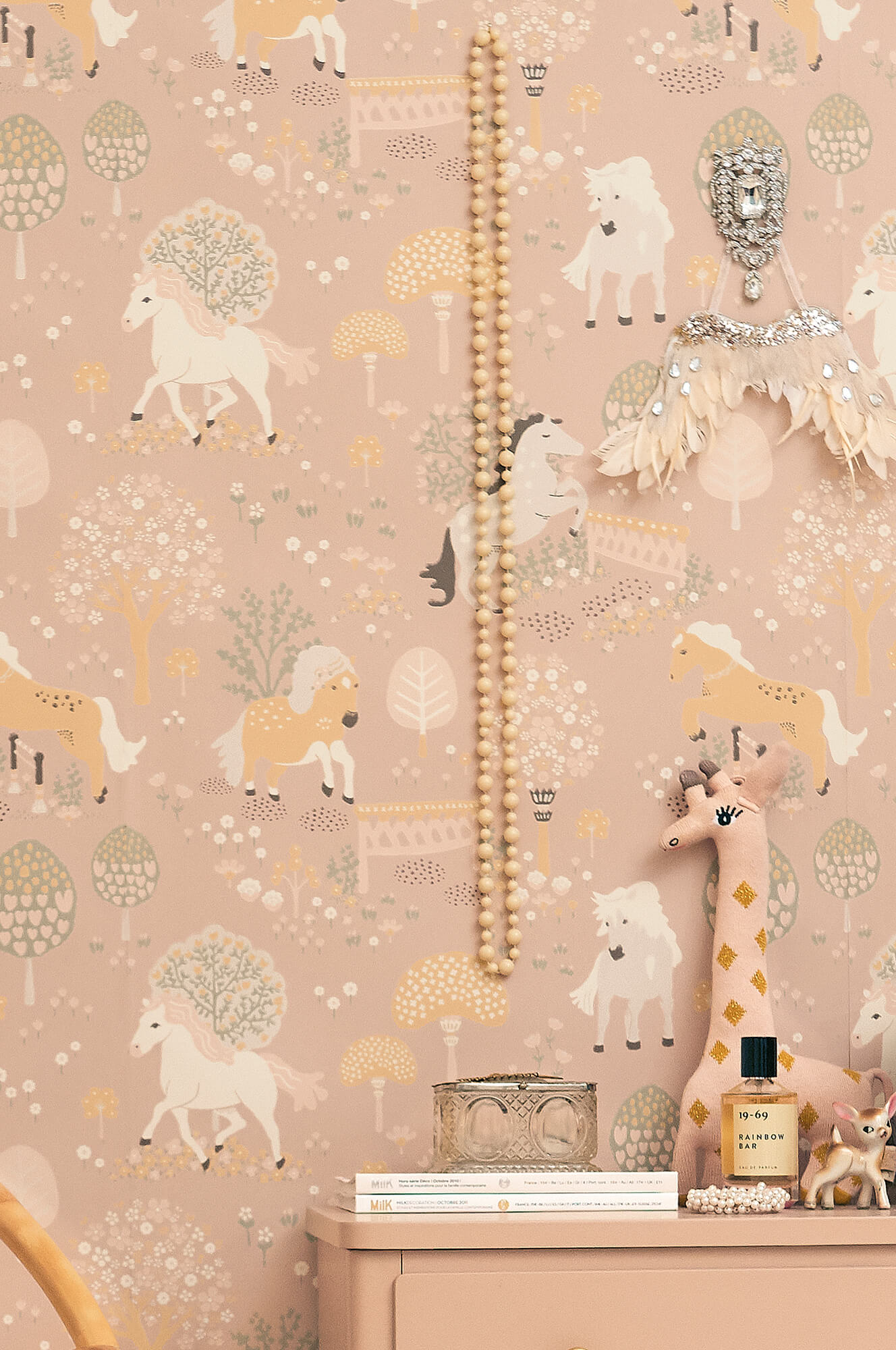 My Sweet Pony Wallpaper in Dreamy Pink