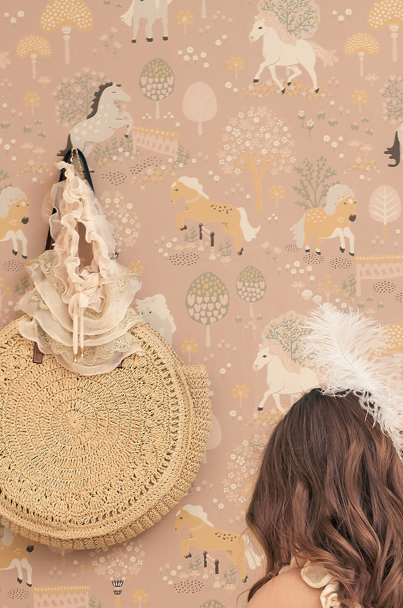 My Sweet Pony Wallpaper in Dreamy Pink