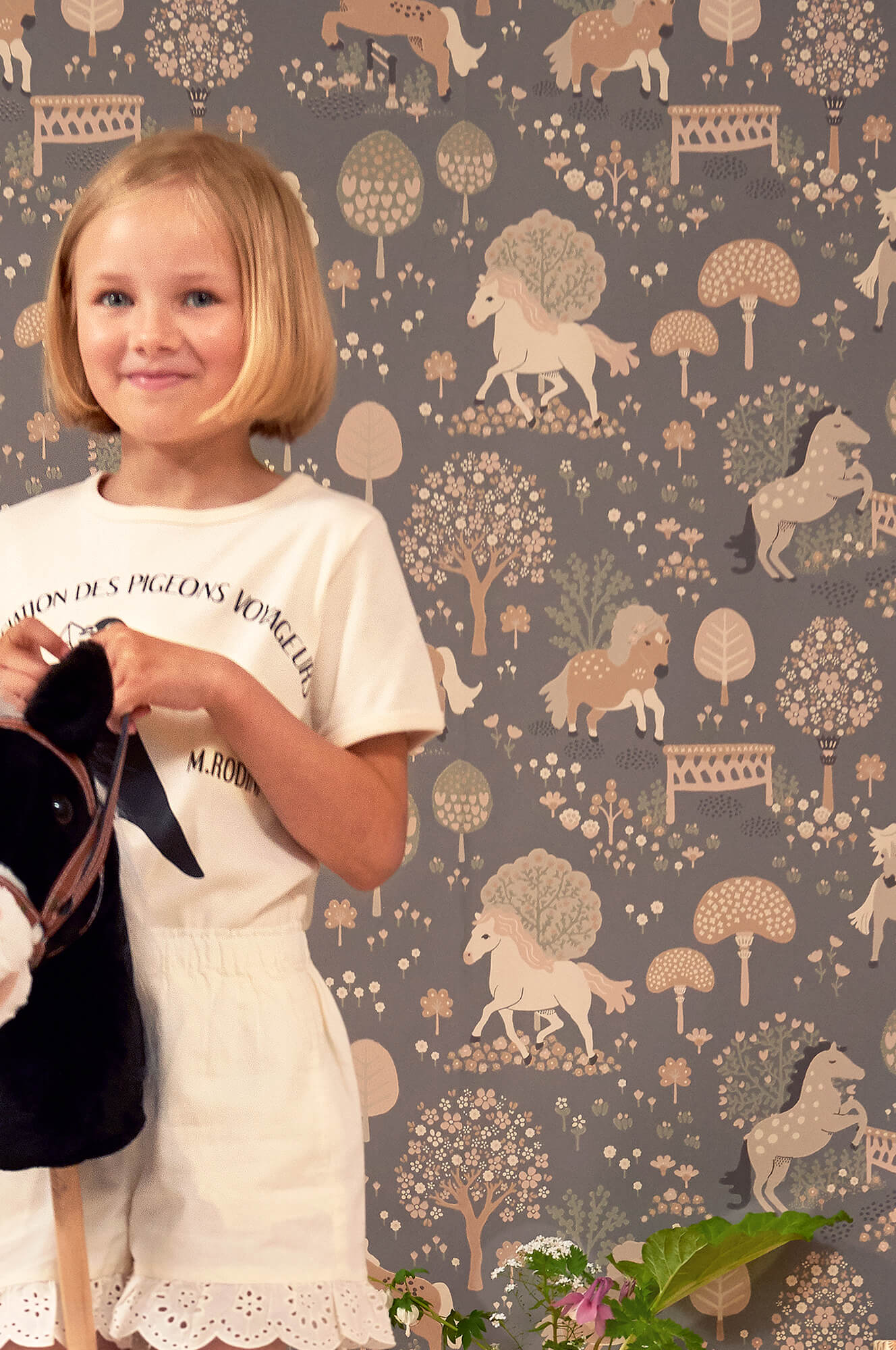 My Sweet Pony Wallpaper in Midnight Blue