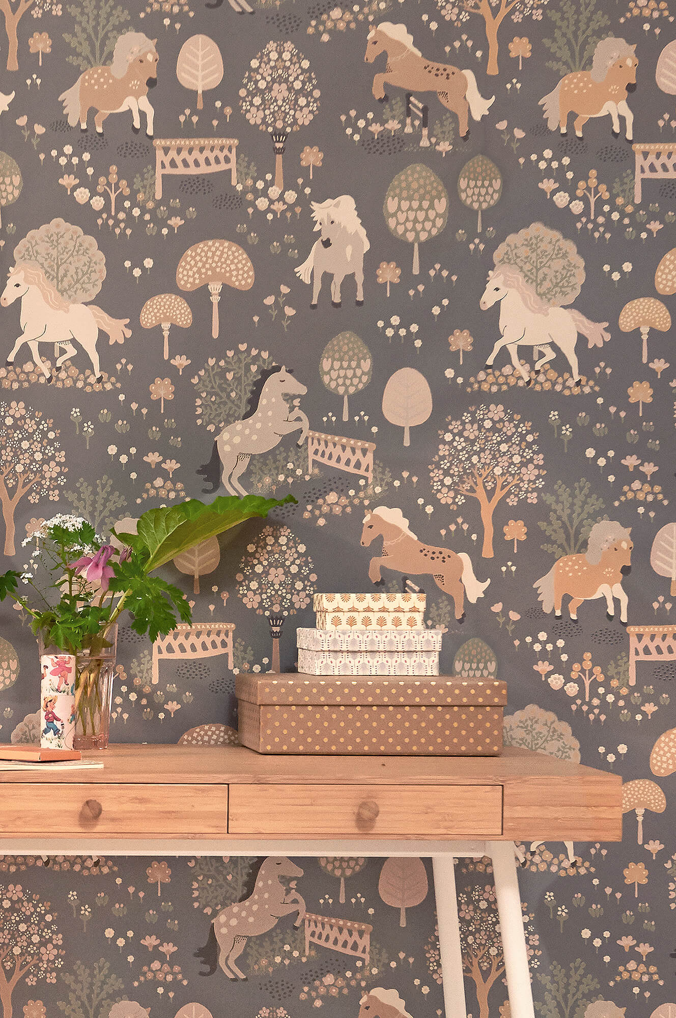 My Sweet Pony Wallpaper in Midnight Blue