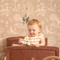 Summer Fields Wallpaper in Soft Brown