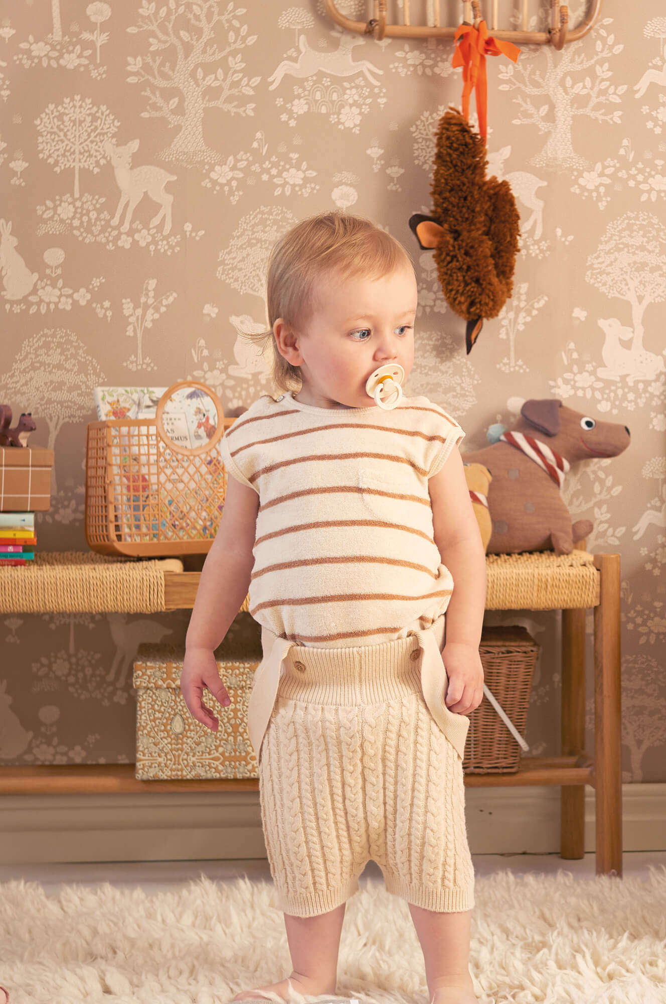 Summer Fields Wallpaper in Soft Brown