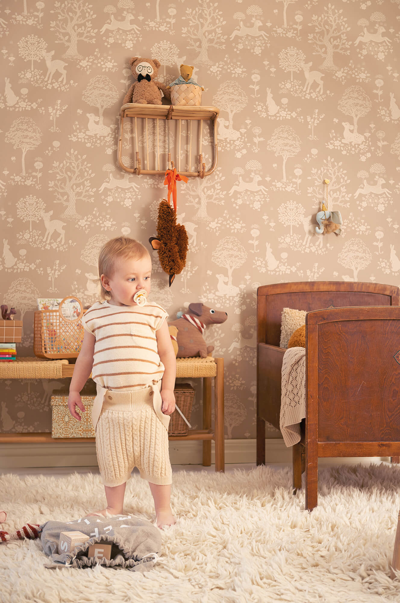 Summer Fields Wallpaper in Soft Brown
