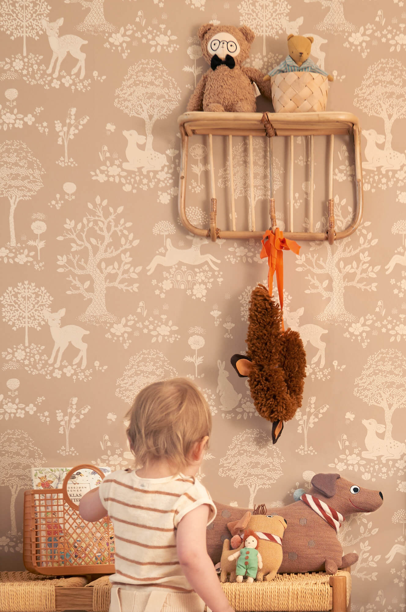 Summer Fields Wallpaper in Soft Brown