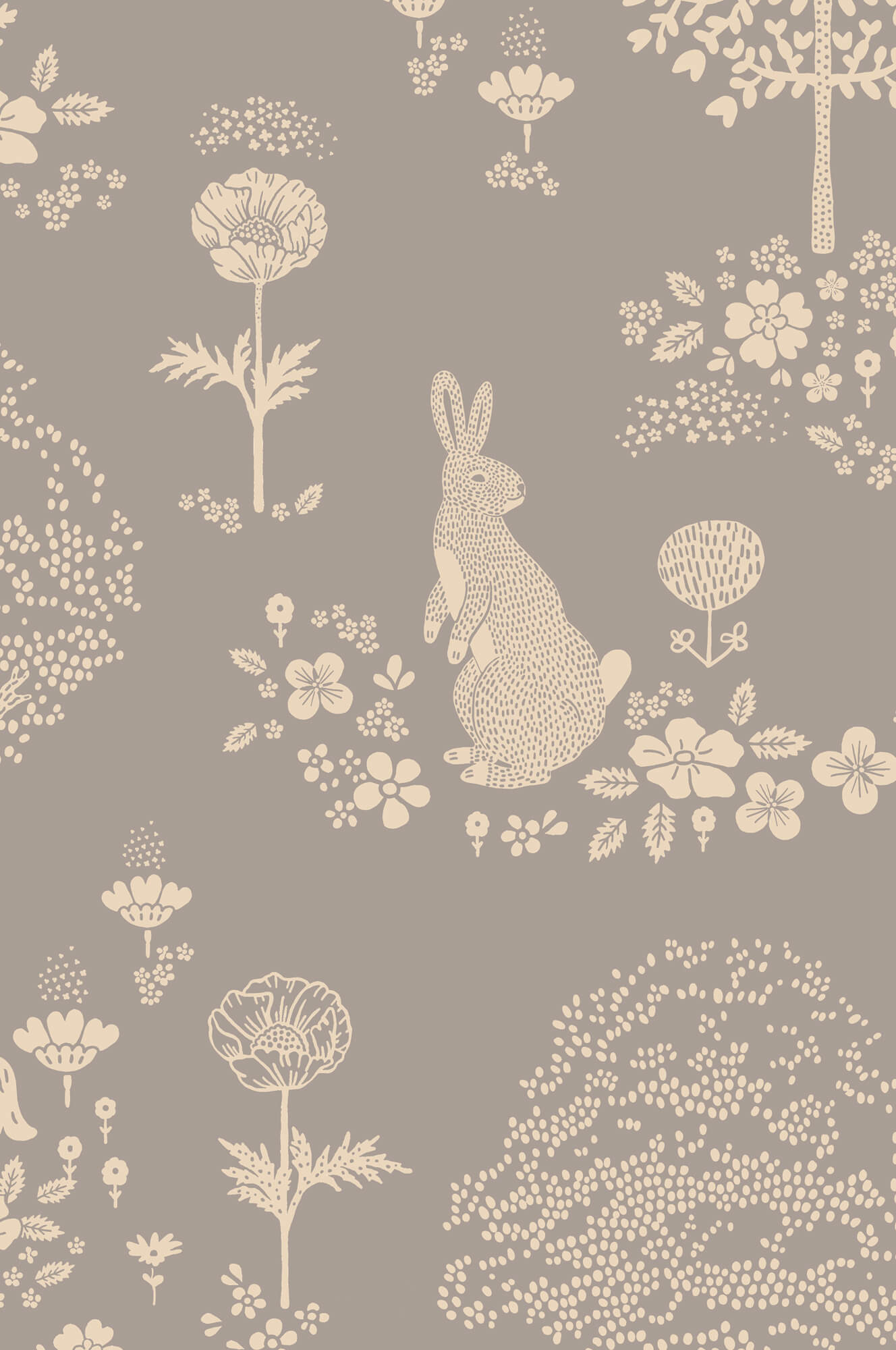 Summer Fields Wallpaper in Dusty Blue