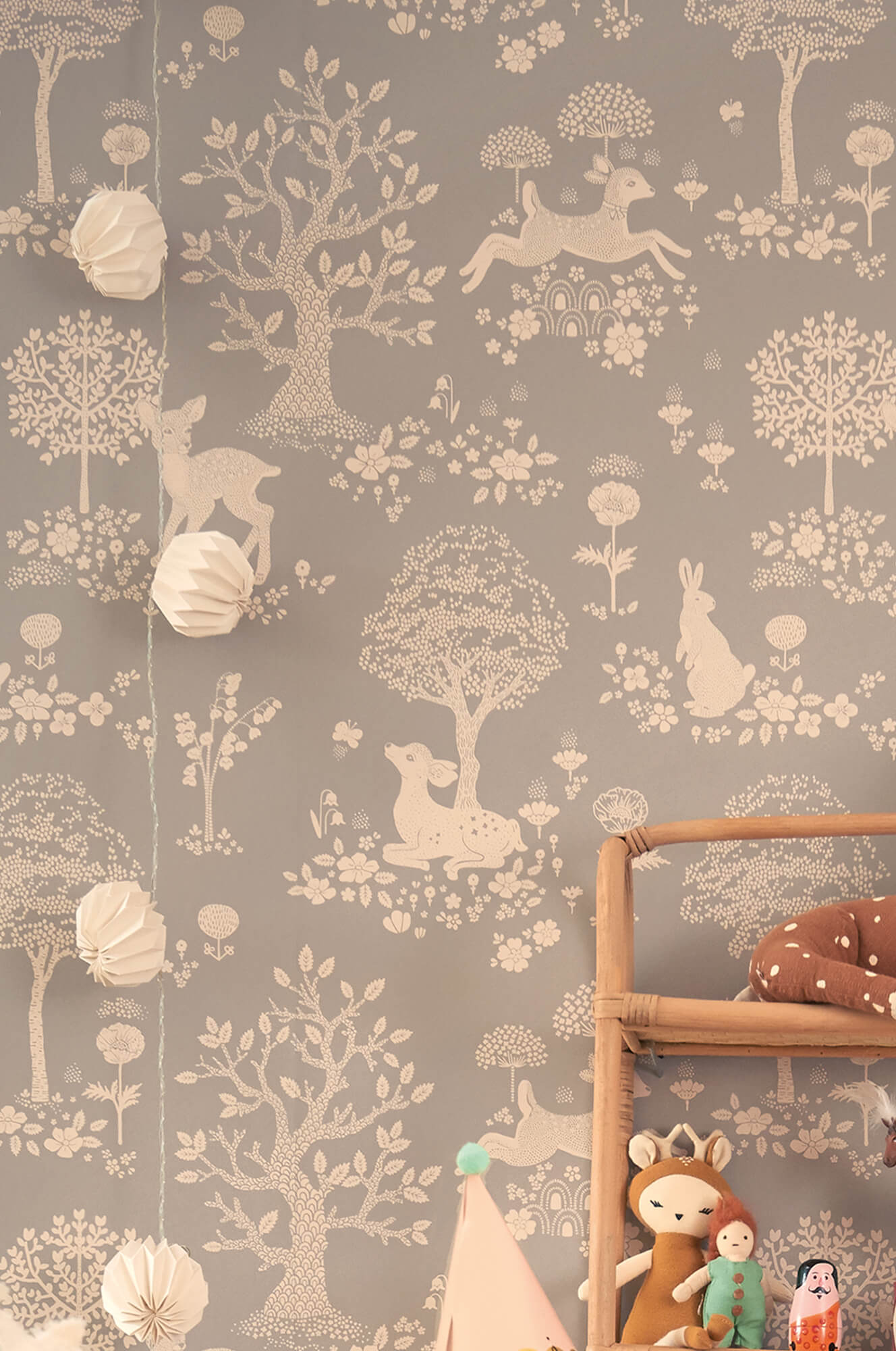 Summer Fields Wallpaper in Dusty Blue