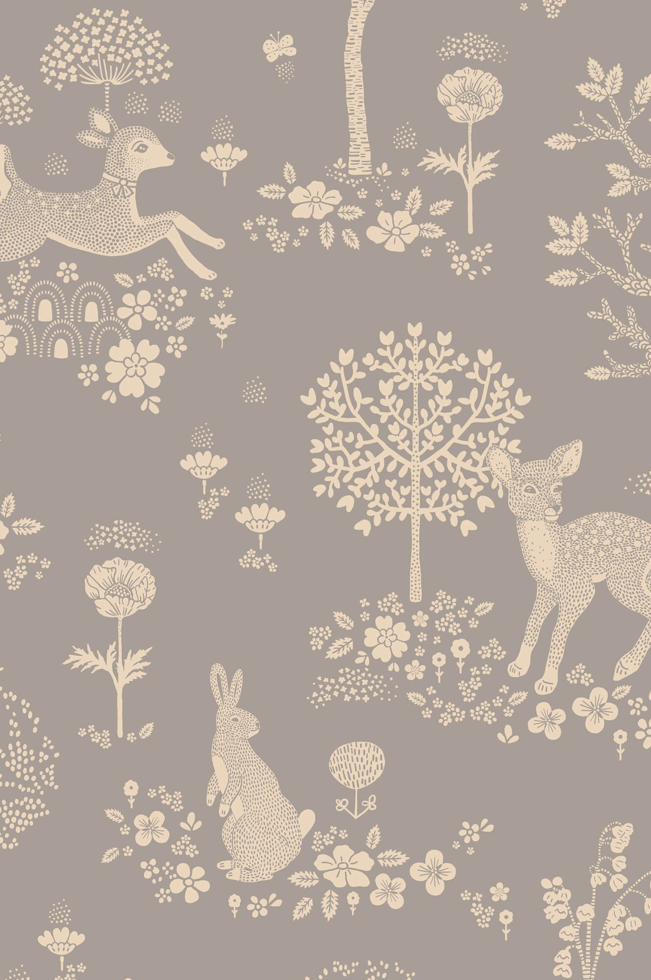 Summer Fields Wallpaper in Dusty Blue