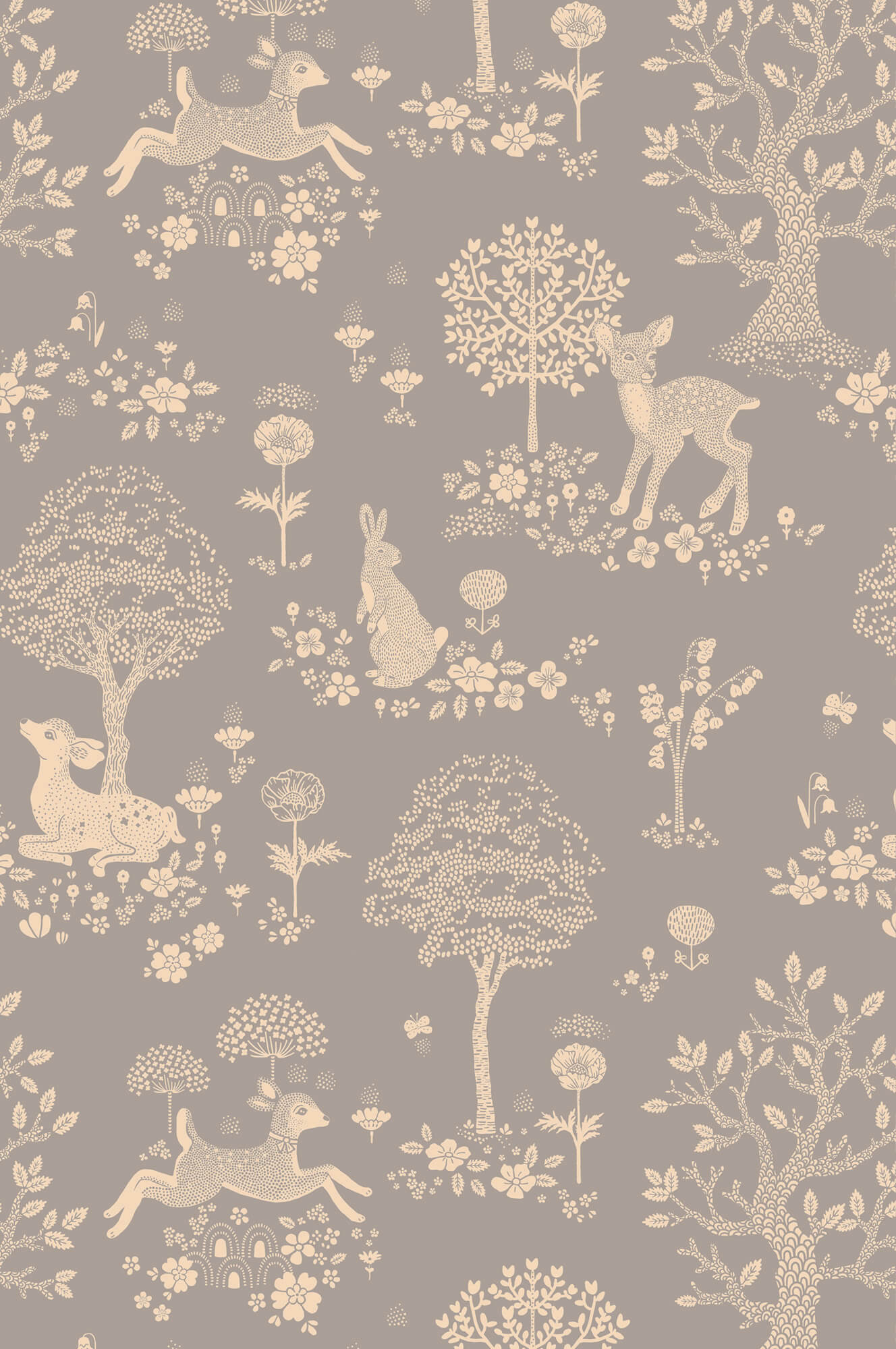 Sample Summer Fields Wallpaper in Dusty Blue