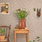 Flora Wallpaper in Dusty Blue